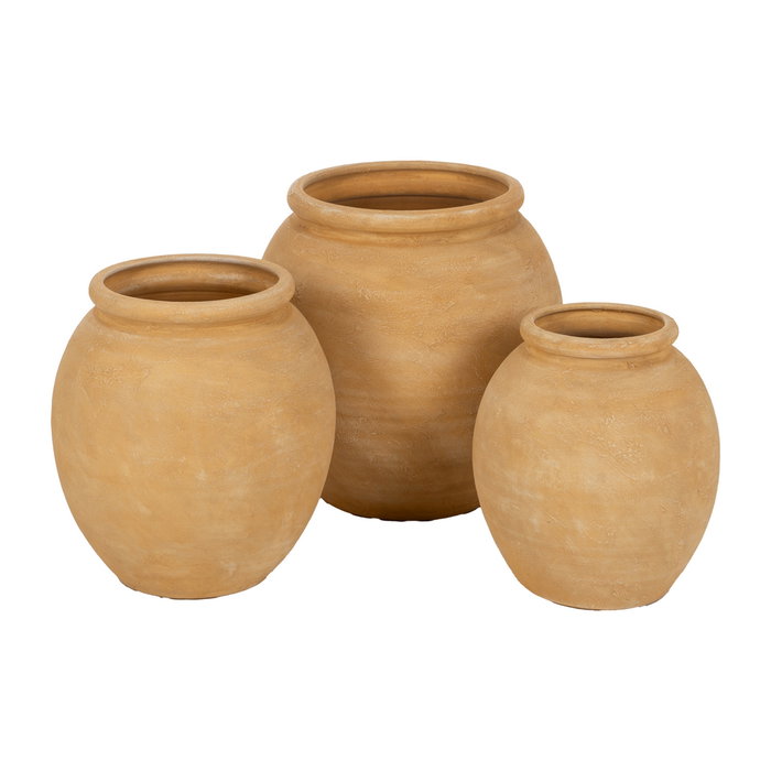 Macetero Vainilla Cerámica Decoración 29 X 29 X 30 cm