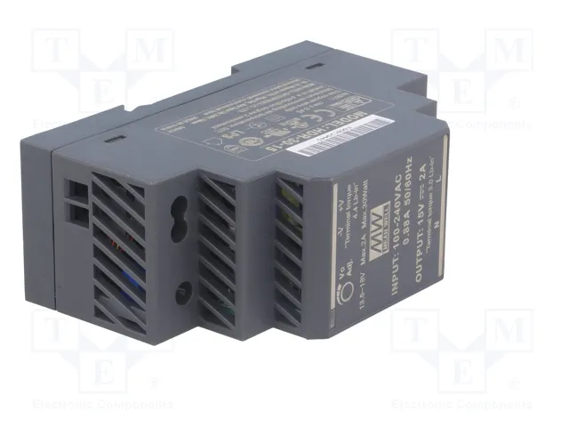 MEAN WELL HDR-30-15 Alimentador de impulso 30W 15VDC