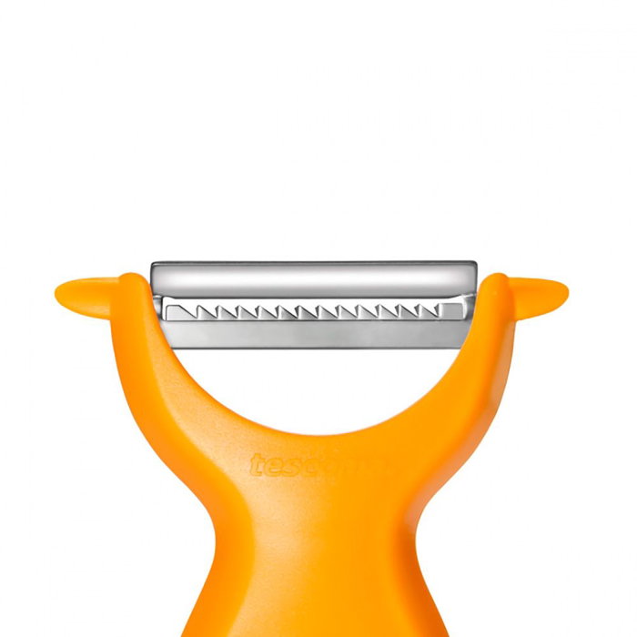 Tescoma Pelador Presto Expert 3 uds, Hojas Acero Inoxidable, Recta, Serrada, Juliana, Apilables, Colores Surtidos