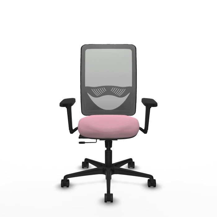 PIQUERAS Y CRESPO Silla de oficina Zulema Rosa y Gris con Mecanismo Sincro/Traslack