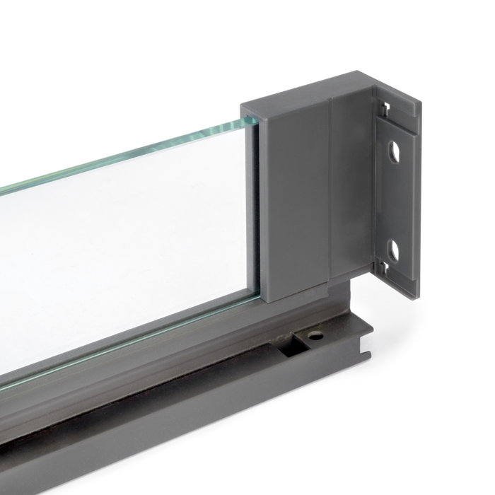 Emuca Cajón exterior Vertex 40kg con lateral de vidrio de altura 93mm, profundidad 450mm, Acero y Aluminio y Cristal, Gris antracita