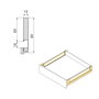 Emuca Cajón exterior Vertex 40kg con lateral de vidrio de altura 93mm, profundidad 450mm, Acero y Aluminio y Cristal, Gris antracita