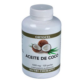 ORTOCEL NUTRI-THERAPY Aceite de Coco 1000Mg 120 Perlas Complemento Alimenticio Aceite de Coco Puro Virgen Extraído en Frío
