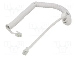 GOOBAY Cable telefónico espiral RJ10 blanco