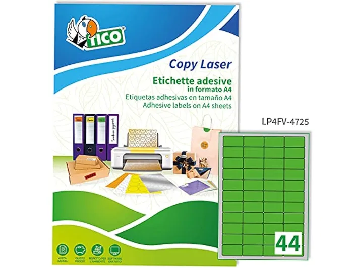 Avery Tico Etiqueta Adhesiva Verde Fluorescente Permanente FSC Láser/Inkjet/Fotocopia 47,5x25,5 mm Caja 3080 Unidades Avery Tico Etiqueta Adhesiva Verde Fluorescente Permanente FSC Láser/Inkjet/Fotocopia 47,5x25,5 mm Caja 3080 Unidades