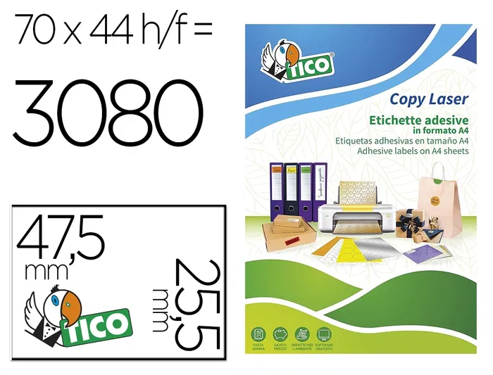 Avery Tico Etiqueta Adhesiva Verde Fluorescente Permanente FSC Láser/Inkjet/Fotocopia 47,5x25,5 mm Caja 3080 Unidades Avery Tico Etiqueta Adhesiva Verde Fluorescente Permanente FSC Láser/Inkjet/Fotocopia 47,5x25,5 mm Caja 3080 Unidades