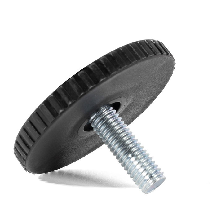 ALK System Pie Nivelador Rido Ø50 M8X24 Acero y Plástico Negro y Gris