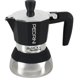 Pedrini MyMoka Induction Moka Pot, 2 tazas, Silver / Blue