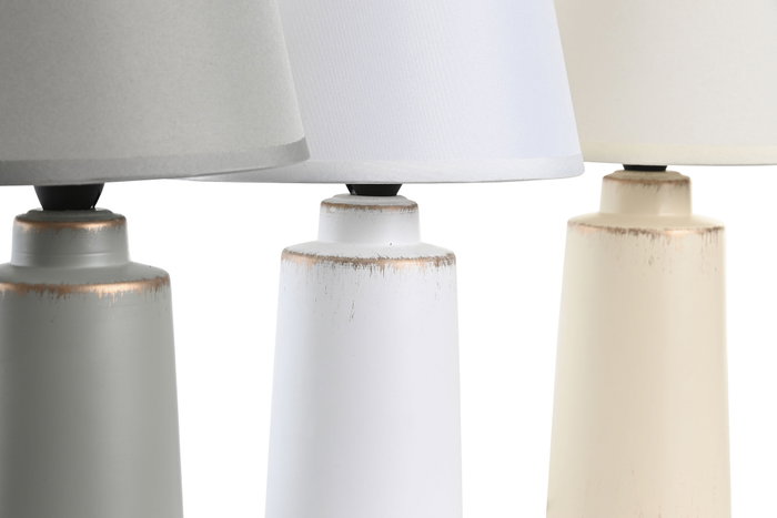 DKD Home Decor Lámpara de Sobremesa de Gres y Poliéster (Surtido de 3)