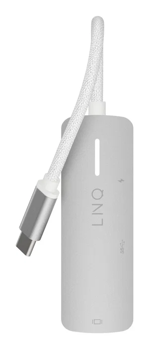 LINQ LQ49031 Adaptador Hub USB-C 3 en 1 con HDMI 2.0 4K/60Hz, USB-C PD 140W Carga Rápida y Puerto USB-A 3.2 5Gbps - Color Gris y Blanco LINQ LQ49031 Adaptador Hub USB-C 3 en 1 con HDMI 2.0 4K/60Hz, USB-C PD 140W Carga Rápida y Puerto USB-A 3.2 5Gbps - Color Gris y Blanco