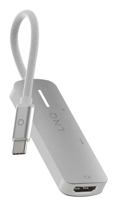 LINQ LQ49031 Adaptador Hub USB-C 3 en 1 con HDMI 2.0 4K/60Hz, USB-C PD 140W Carga Rápida y Puerto USB-A 3.2 5Gbps - Color Gris y Blanco LINQ LQ49031 Adaptador Hub USB-C 3 en 1 con HDMI 2.0 4K/60Hz, USB-C PD 140W Carga Rápida y Puerto USB-A 3.2 5Gbps - Color Gris y Blanco