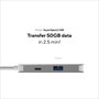 Linq Adaptador USB-C 3 puertos: 1x USB 3.2, 1x HDMI, 1x USB-C PD 140W - Gris