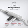 Linq Adaptador USB-C 3 puertos: 1x USB 3.2, 1x HDMI, 1x USB-C PD 140W - Gris