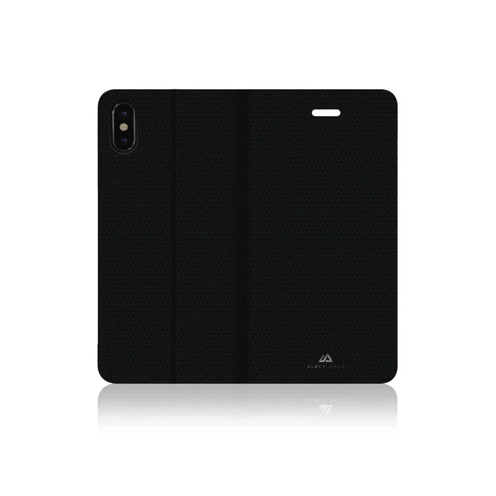 Hama 180700 Funda Folio Negra para Apple iPhone XS/X, 14.7 cm (5.8"), Poliuretano, con Soporte y Bolsillo para Tarjetas - BKFB0003