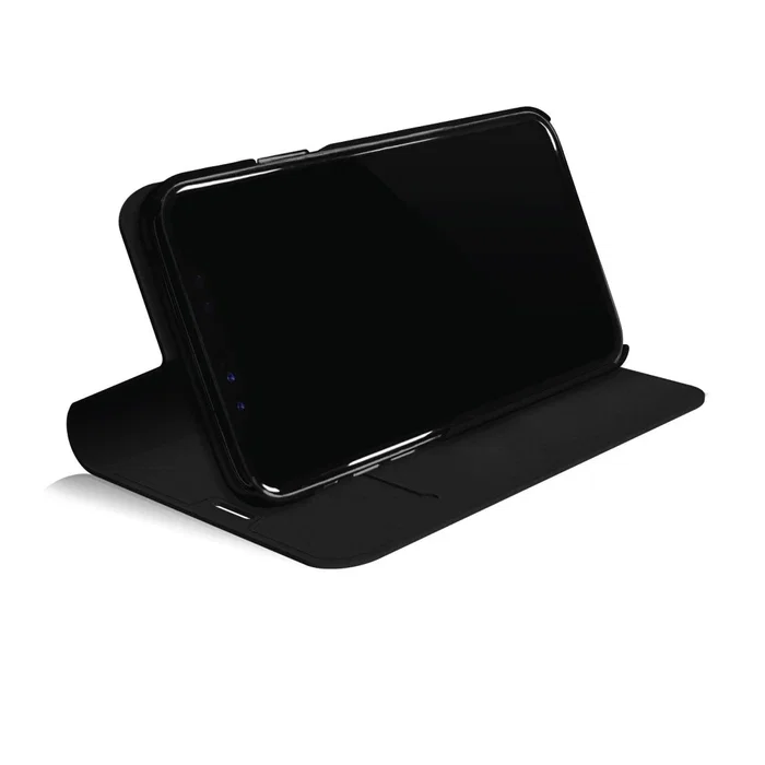 Hama 180700 Funda Folio Negra para Apple iPhone XS/X, 14.7 cm (5.8"), Poliuretano, con Soporte y Bolsillo para Tarjetas - BKFB0003