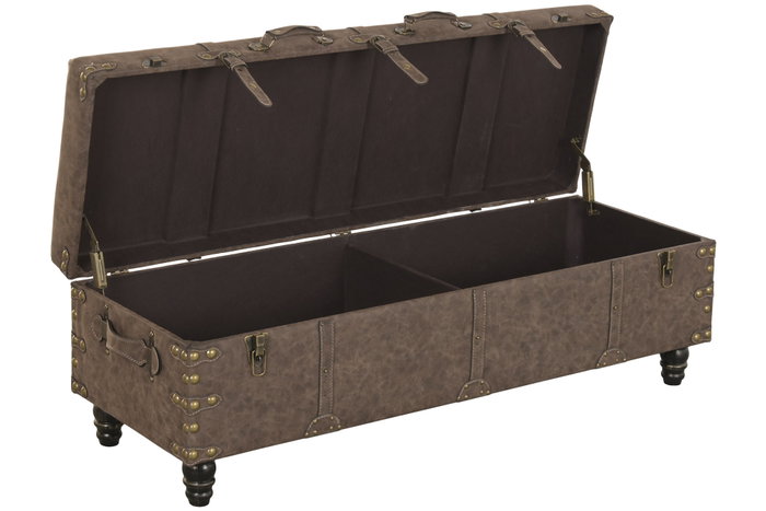 DKD Home Decor Descalzadora PU MDF Vintage Desgastado Marrón