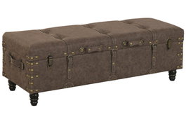 DKD Home Decor Descalzadora PU MDF Vintage Desgastado Marrón