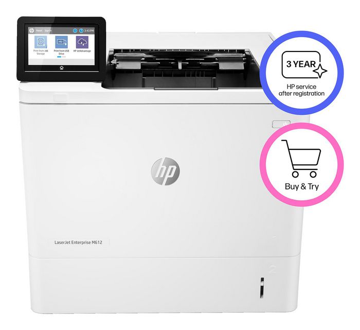 HP LaserJet Enterprise M612dn Impresora Multifunción Monocromo Láser, Velocidad 71 ppm, Gigabit Ethernet, Doble Cara Automática