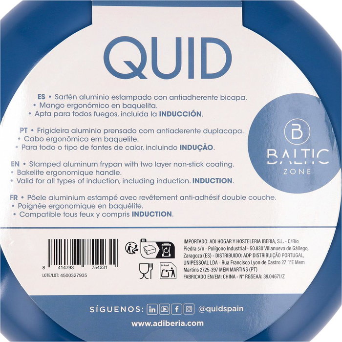 Quid Sartén de Aluminio Estampado Baltic 28cm Blanco