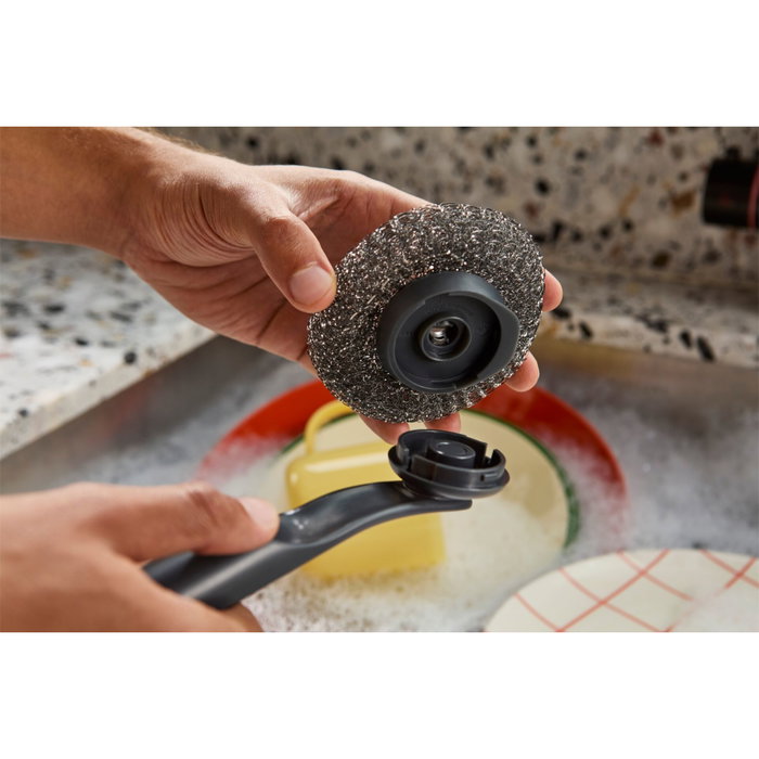 Joseph Joseph SinkTech Cabezales de Esponja de Acero, 2 Piezas, Gris