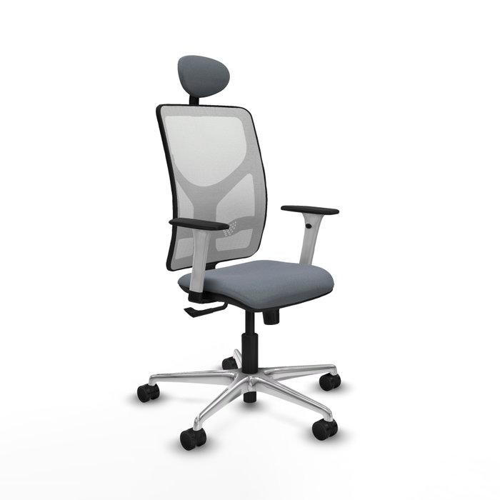 PIQUERAS Y CRESPO Silla de oficina Motilla Gris y Blanca con Mecanismo Sincro PIQUERAS Y CRESPO Silla de oficina Motilla Gris y Blanca con Mecanismo Sincro