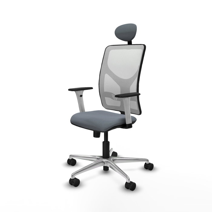 PIQUERAS Y CRESPO Silla de oficina Motilla Gris y Blanca con Mecanismo Sincro PIQUERAS Y CRESPO Silla de oficina Motilla Gris y Blanca con Mecanismo Sincro