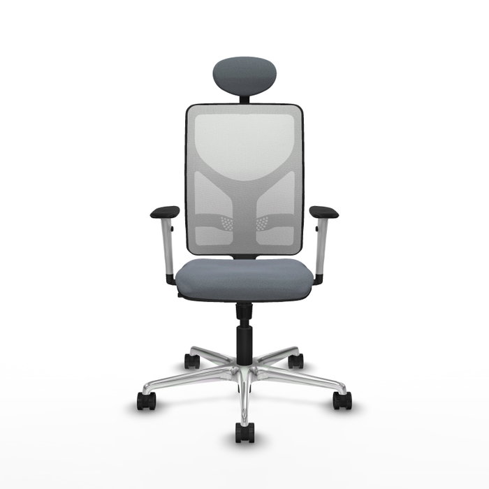 PIQUERAS Y CRESPO Silla de oficina Motilla Gris y Blanca con Mecanismo Sincro PIQUERAS Y CRESPO Silla de oficina Motilla Gris y Blanca con Mecanismo Sincro