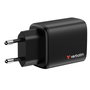 Verbatim Cargador de Pared Essentials GaN 65W 2xUSB-C 1xUSB-A Negro