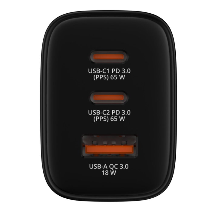 Verbatim Cargador de Pared Essentials GaN 65W 2xUSB-C 1xUSB-A Negro Verbatim Cargador de Pared Essentials GaN 65W 2xUSB-C 1xUSB-A Negro