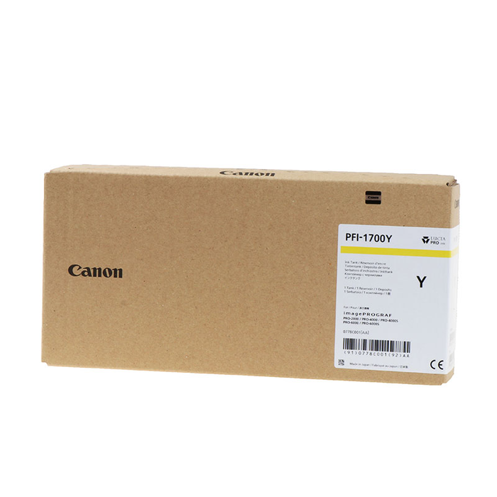Canon Ink PFI-1700Y / 0778C001 Yellow XXL - Tinta original color Amarillo para impresoras profesionales de gran formato Canon Ink PFI-1700Y / 0778C001 Yellow XXL - Tinta original color Amarillo para impresoras profesionales de gran formato