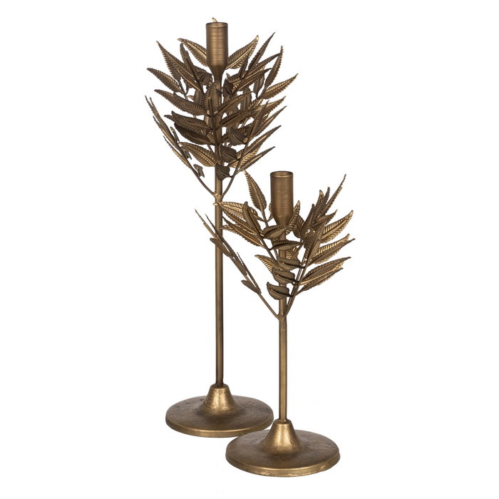 Portavelas Oro Metal Decoración 17 X 17 X 30 cm