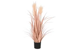 DKD Home Decor Planta tipo Plumero Coral y Negro 25x25x80 cm