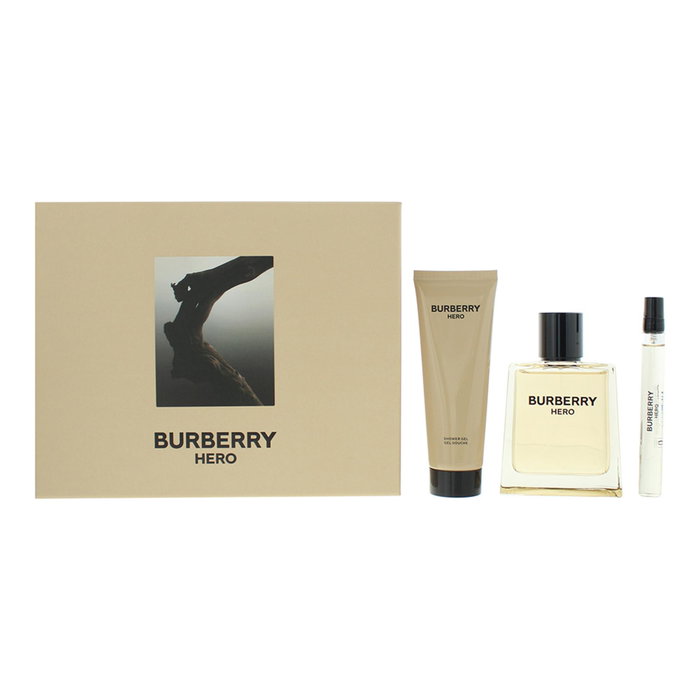 Set Burberry: Hero, Eau De Toilette, For Men, 100 ml + Hero, Eau De Toilette, For Men, 10 ml + Hero, Shower Gel, For All Skin Types, 75 ml