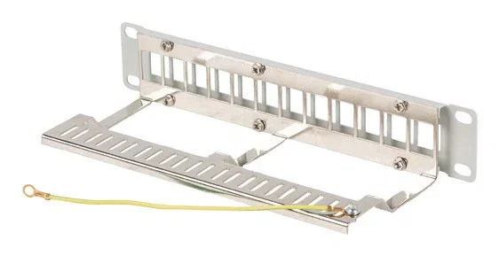 Lanberg PPKS-9212-S Panel de Conexiones FTP 12 Puertos 1U para Módulos Keystone, Gris, Normas T568A/T568B, Acero Galvanizado