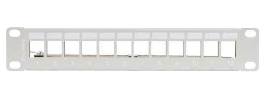 Lanberg PPKS-9212-S Panel de Conexiones FTP 12 Puertos 1U para Módulos Keystone, Gris, Normas T568A/T568B, Acero Galvanizado