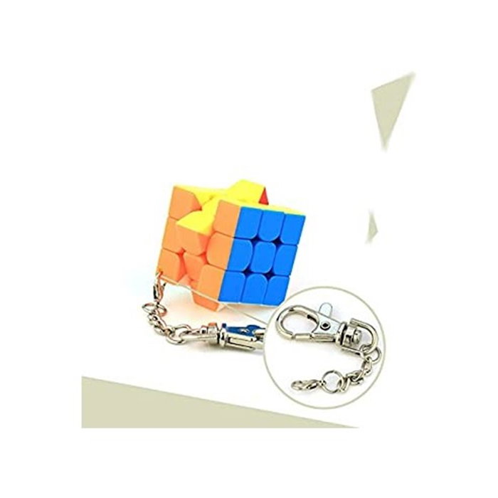 Qiyi Cubo Rubik Llavero 3x3 Plano - Mini Cubo con Giro Suave