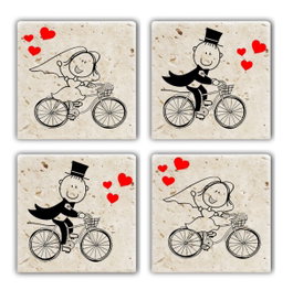 Hermia TBA7436502835858 Felpudos de Cristal de Piedra Natural 100%, Set de 4 Piezas, 10x10x1 cm, Hechos a Mano