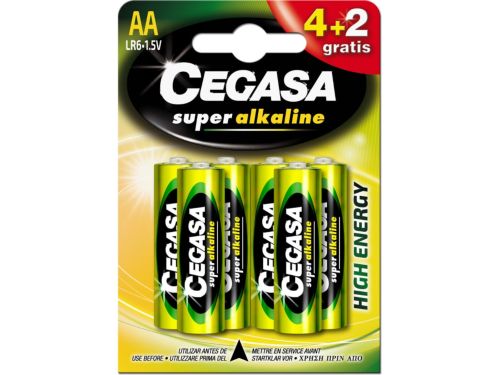 Cegasa Pilas Super Alcalino LR06 AA, 6 unidades
