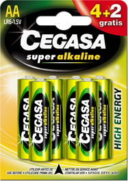CEGASA PILA SUPER ALC LR06 BLISTER 4 UDS + 2 GRATIS