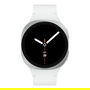 Samsung Galaxy Watch 8 40 mm Plateado Aluminio con Correa Blanca de Caucho, Super AMOLED, Wear OS, GPS, 32 GB, Resistencia al Agua 5 ATM, SM-L320