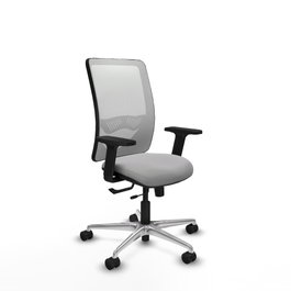 PIQUERAS Y CRESPO Silla de oficina Zulema con mecanismo Sincro/Traslack, Gris claro y Blanco