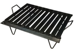 Plancha para asar tipo argentino 50 x 40 con patas + recogedor de grasas