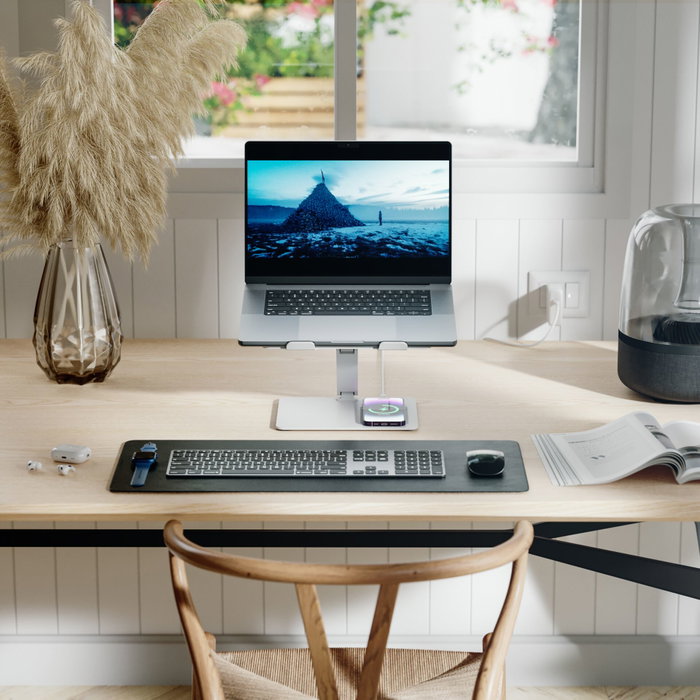Alogic Elite Aluminum Laptop Stand Wireless Charger Blanco