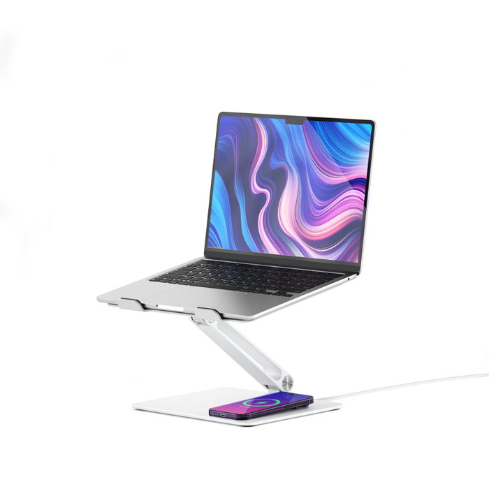 Alogic Elite Aluminum Laptop Stand Wireless Charger Blanco