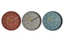 DKD Home Decor Pack de 3 Relojes de Pared PVC 30x4,3x30 cm Surtidos