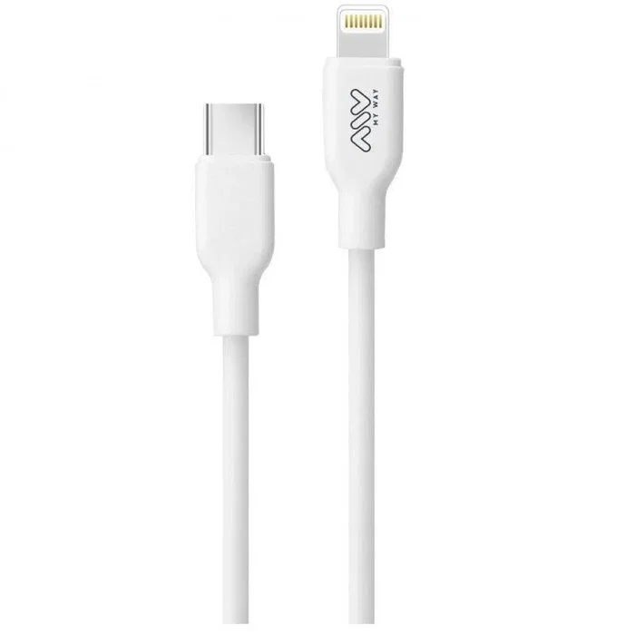 Myway Cable MWUSC0023 (LL-C20) Tipo C a Lightning 20W Carga Rápida USB 2.0 1 Metro Color Blanco para iPhone y dispositivos con conector USB-C