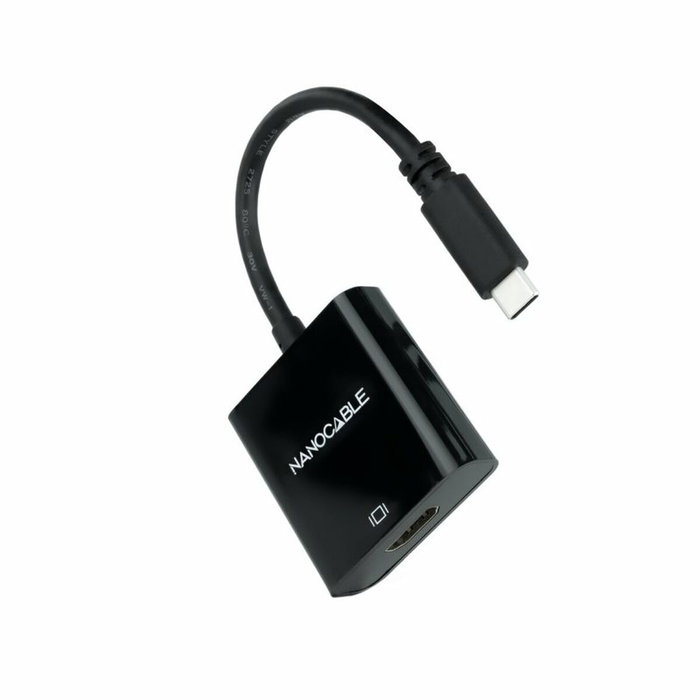 Nanocable Conversor USB-C a HDMI 4K, 15 cm, Negro
