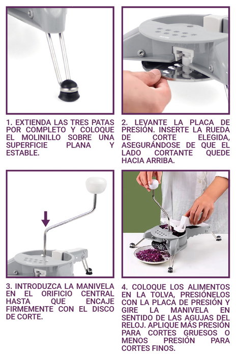 Quttin Molinillo Juliana 4 Discos 7,5 cm ancho x 18 cm alto x 26 cm largo (6 Unidades)