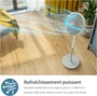 Philips Ventilador de Pedestal CX2550/00 - Altura regulable 82-125 cm - Ultra Silencioso - Blanco