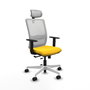 PIQUERAS Y CRESPO Silla de oficina Haches con mecanismo Sincro/Traslack Amarillo y Blanco